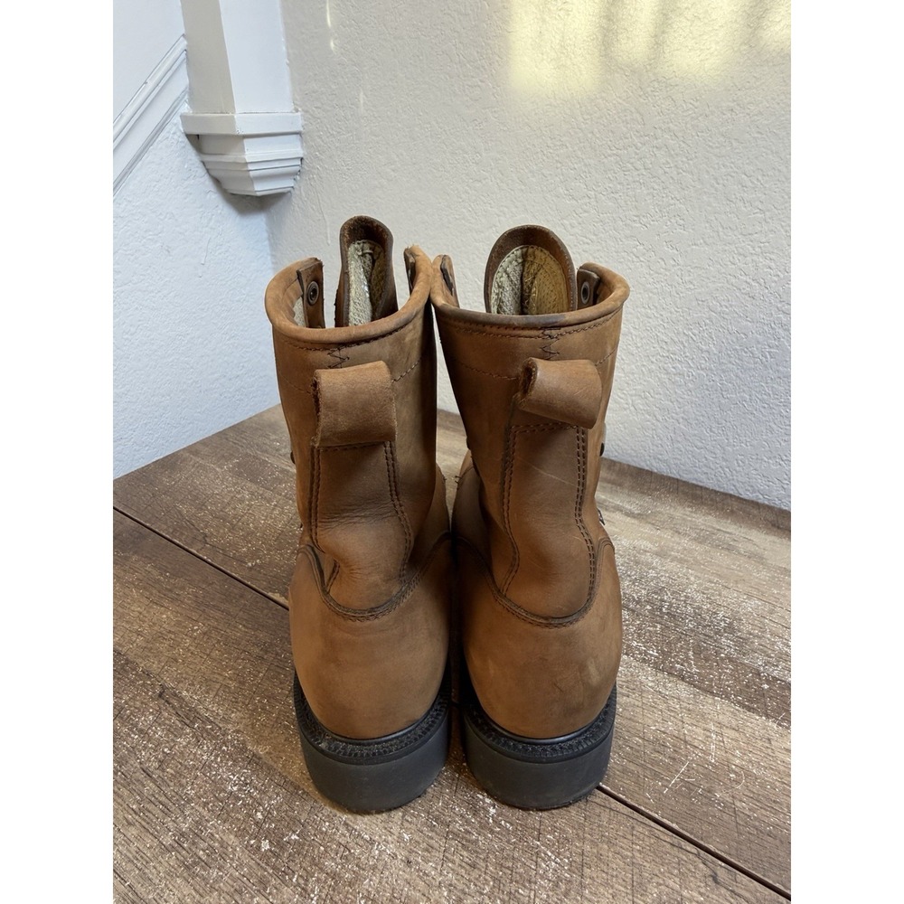 Justin Conductor Work Boots 8" Electrical Soft Toe Work 760 USA Mens Sz 10 EE - Picture 6 of 10